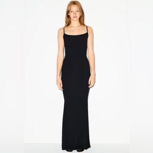 Skims Soft Lounge Long Slip Dress in Onyx size Small